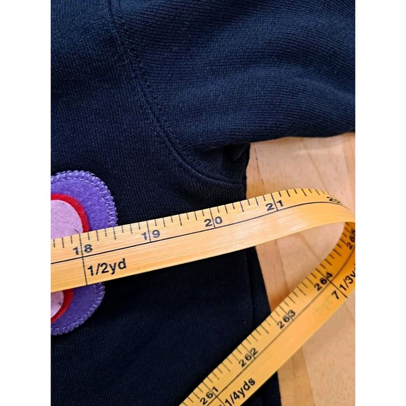 Lighthouse Apparel Women's Black Sweatshirt Jacket w/ 3D Flower Accents Size L - Picture 9 of 15